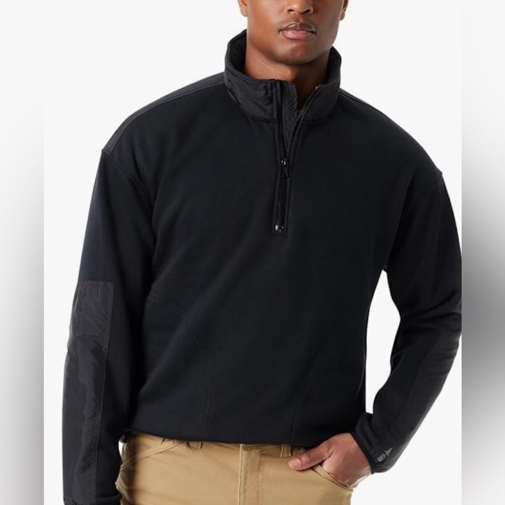 BASS OUTDOOR NWT BLACK Men's Convertible 1/4 Zip Pullover